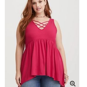 Torrid size 1 hot pink babydoll tank